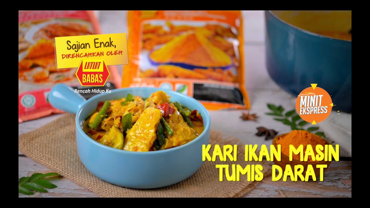Resipi BABA'S Kari Ikan Masin Tumis Darat | Minit Express