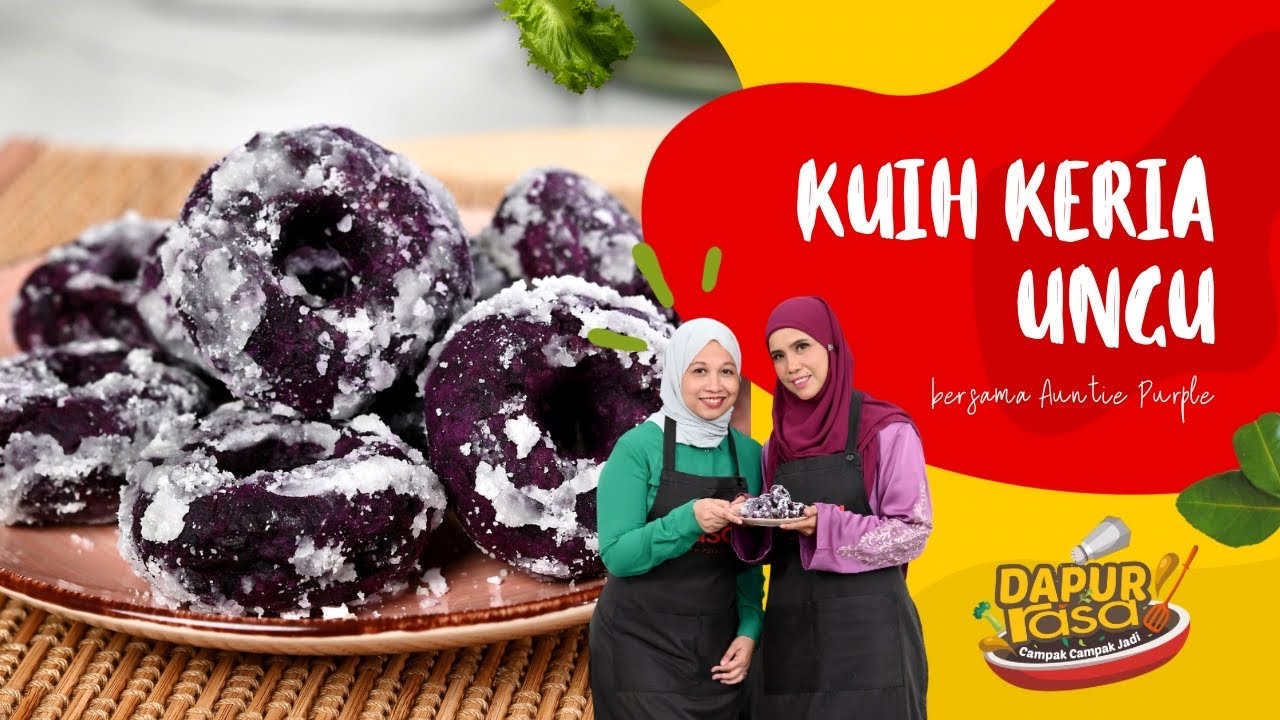 Resipi Kuih Keria Ungu Versi Auntie Purple, Mudah & Enak