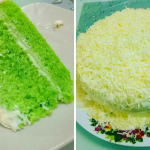 Kek Keju Meleleh Pandan Sedap. Masak Guna Pengukus Je.