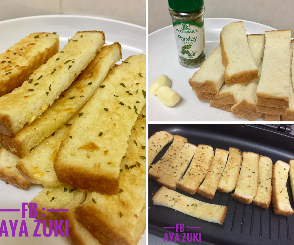 Resipi Garlic Bread Tanpa MSG. Sesuai Dijadikan Finger 