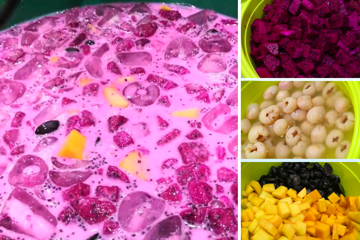 Dragon Mix Fruit. Minuman Campuran Buah Tanpa Pewarna Yang Sedap Untuk Berbuka.