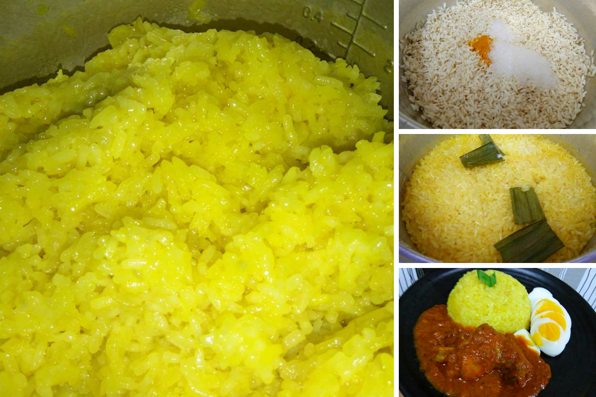 Cara-Cara Masak Pulut Kuning Sedap Guna Rice Cooker.