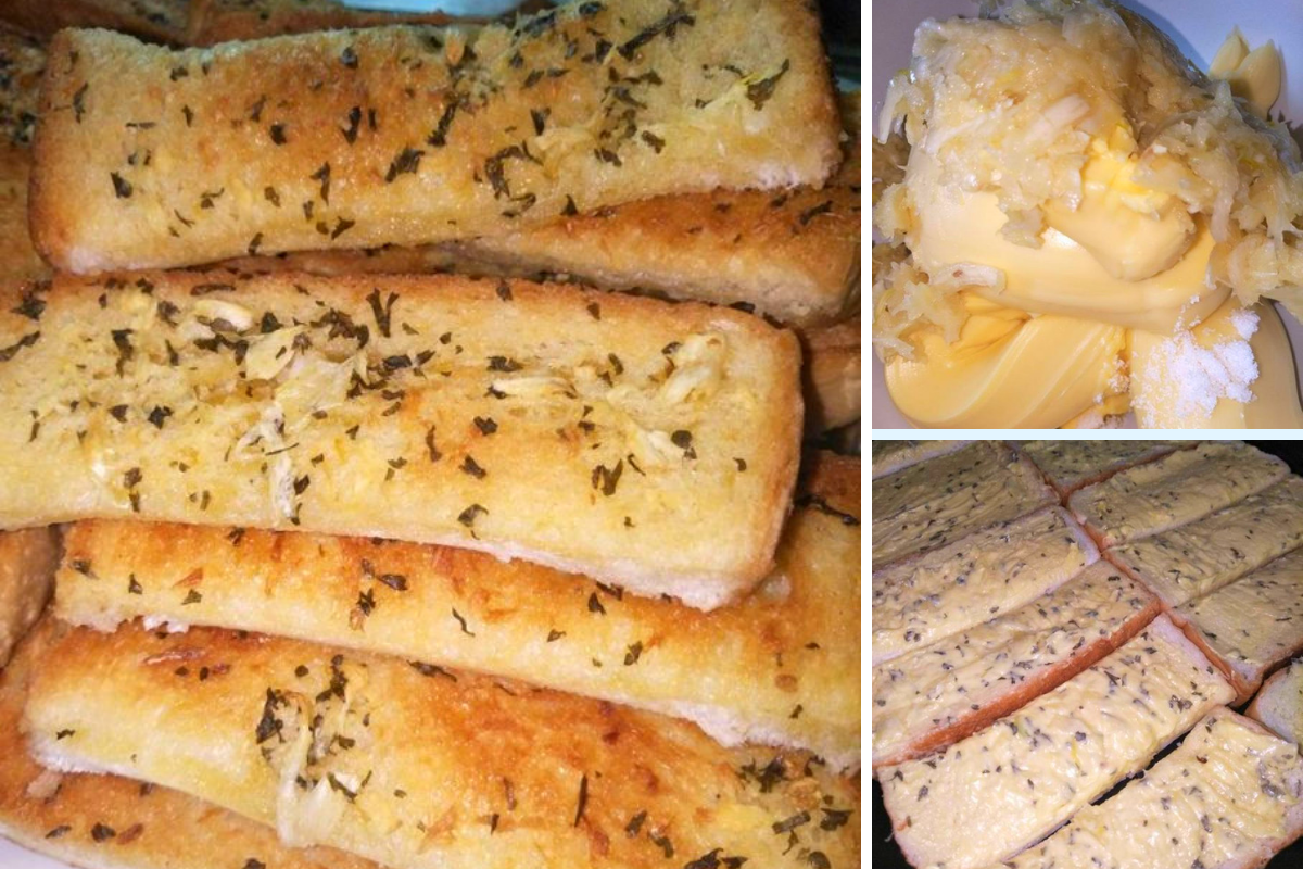 Cara Mudah Buat Garlic Bread Sedap Guna Roti Sandwic.