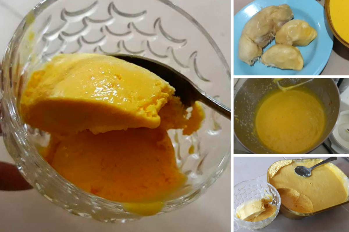 Cara Buat Aiskrim Durian Homemade. Gebu & Sangat Sedap.