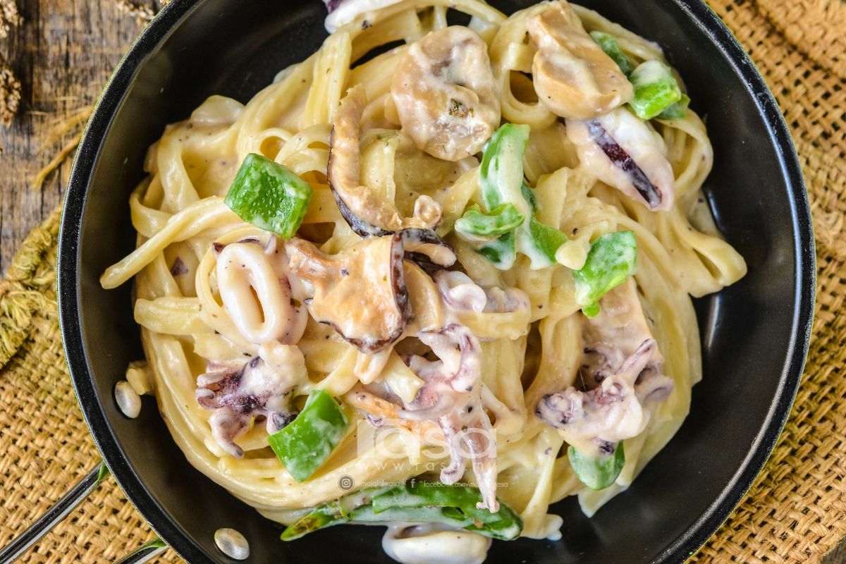 Fettucini Carbonara Sotong Berkeju, Sedap Tak Terkata