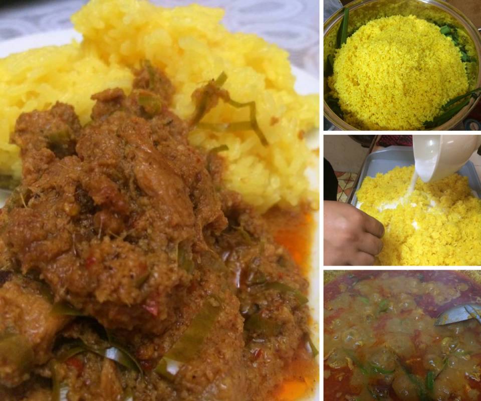 Resipi Pulut Kuning & Rendang Daging Sedap Untuk Hidangan Pagi Raya Aidiladha