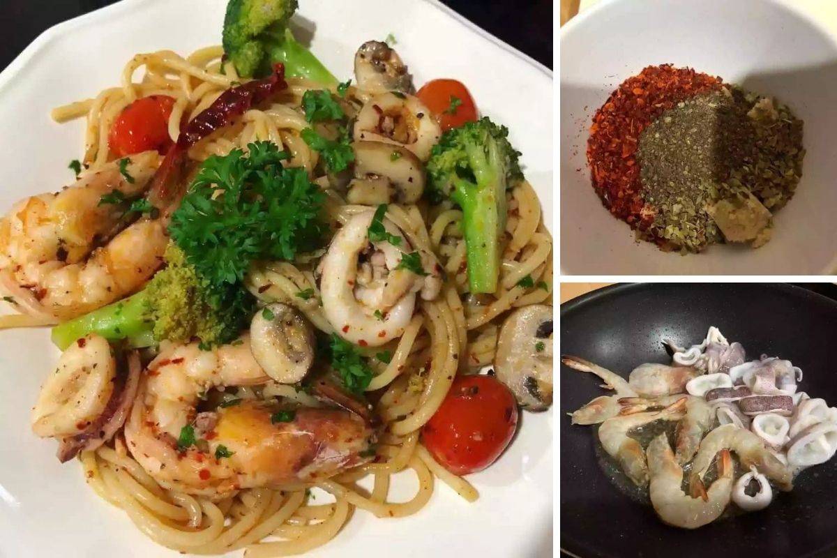 Menu Ringkas Spaghetti Aglio Olio Seafood