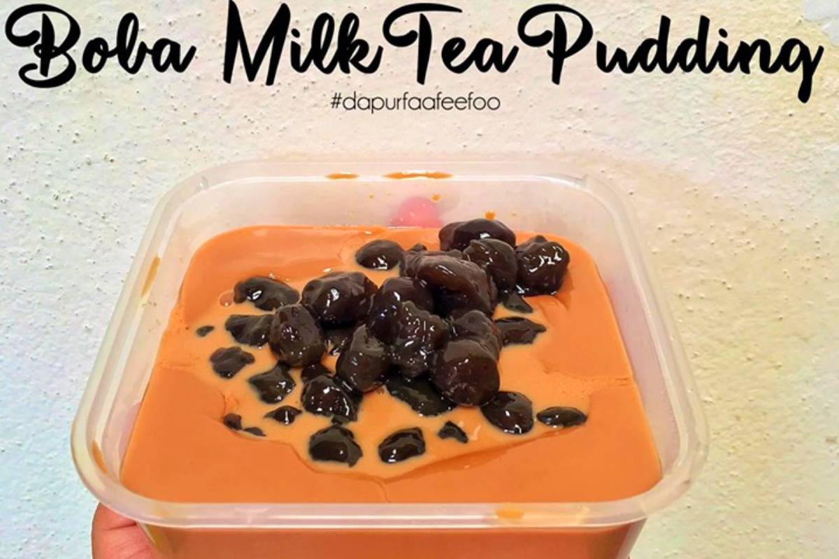 Cara Buat Boba Milk Tea Pudding Yang Sangat Sedap.