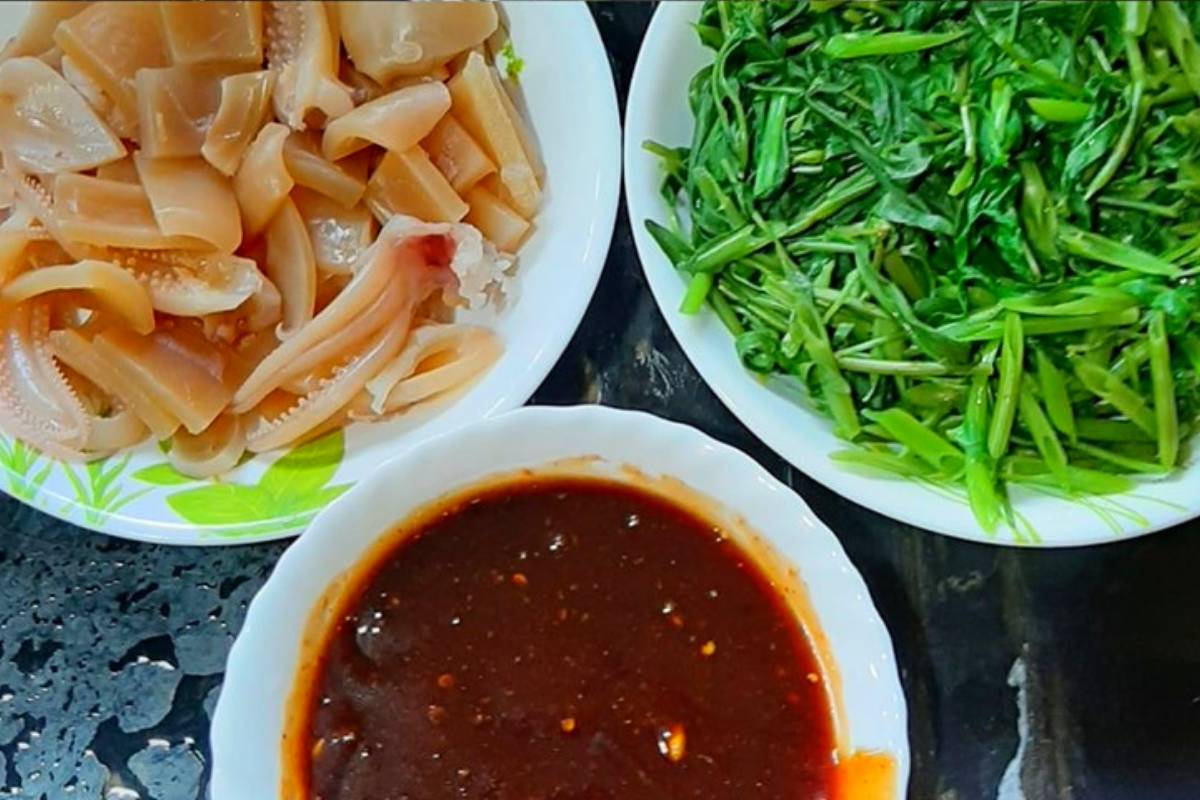 Cara Masak Sotong Kangkung Mudah, Sedap & Tak Hanyir.