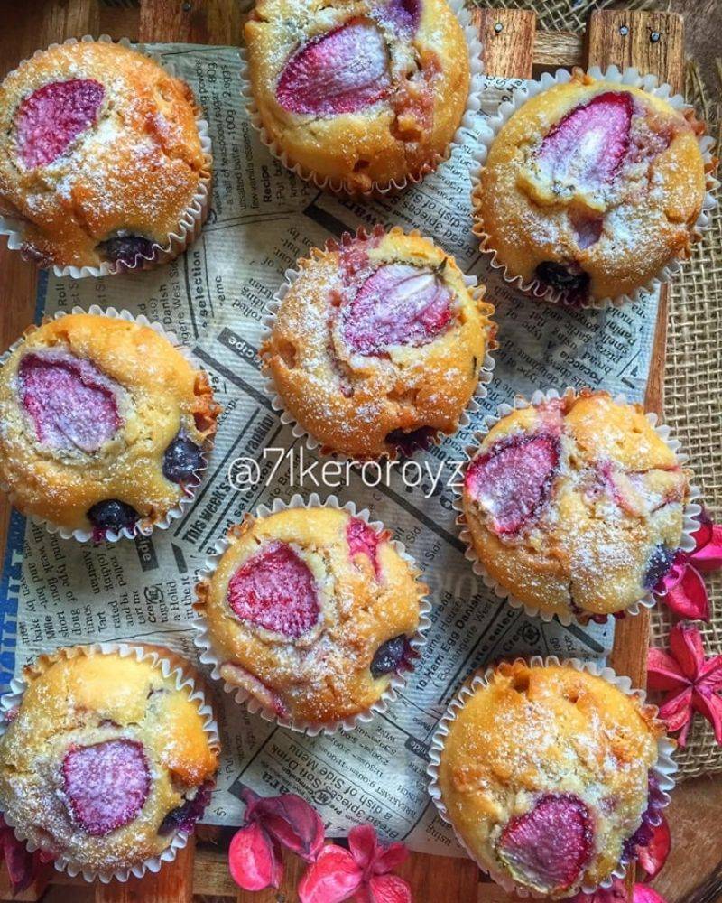 Muffin berries Coklat Cip Putih, Pasti Jadi Kesukaan Famili