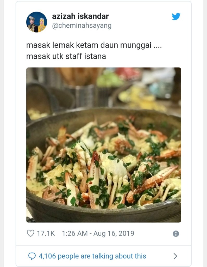 Tiada Lagi Perkongsian Masakan & Resipi Daripada Tuanku Permaisuri Agong.