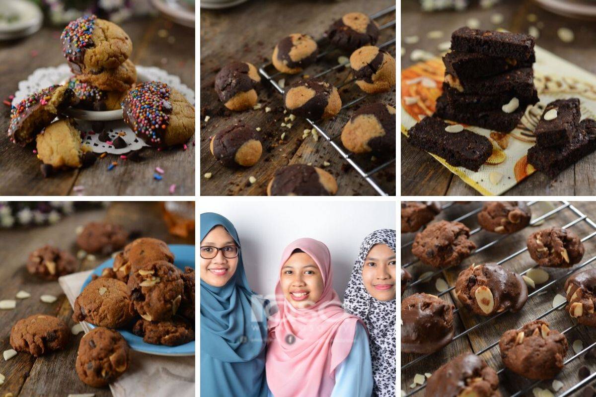 Semerbak Bau Biskut Coklat Dengan Campuran Badam, Oat, Kismis