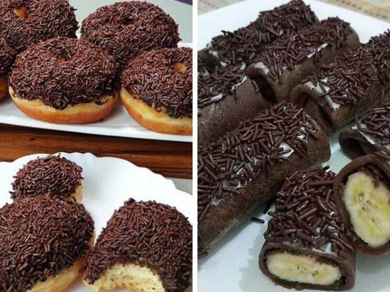 Donat &#038; Pisang Crepe Bercoklat, Sedap &#038; Senang Buat.