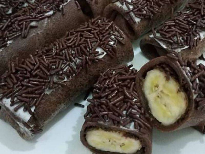 Donat & Pisang Crepe Bercoklat, Sedap & Senang Buat.