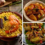 Menu Kenduri, Nasi Kunyit, Ayam Bakar Ketumbar & Nanas Tumis Berempah,