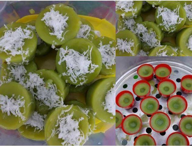 Buat Sendiri Kuih Lompang Pandan, Guna Sukatan Cawan Je.