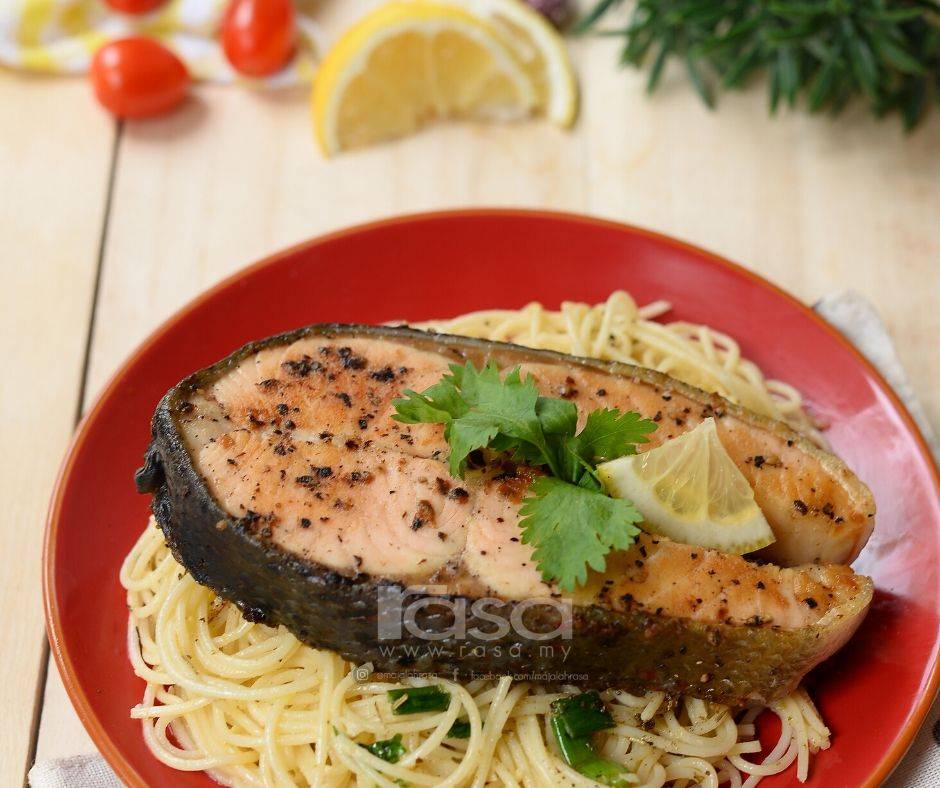 Resipi Pasta Salmon Panggang, Sesuai Untuk Yang Sedang Diet