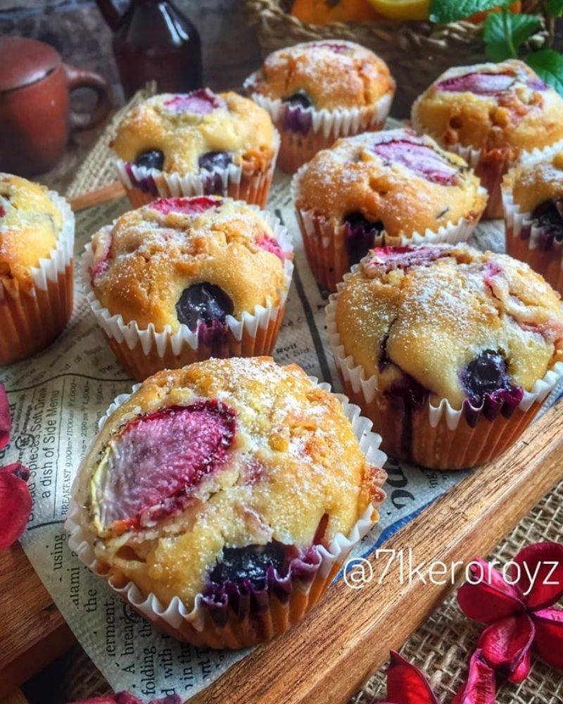 Muffin berries Coklat Cip Putih, Pasti Jadi Kesukaan Famili