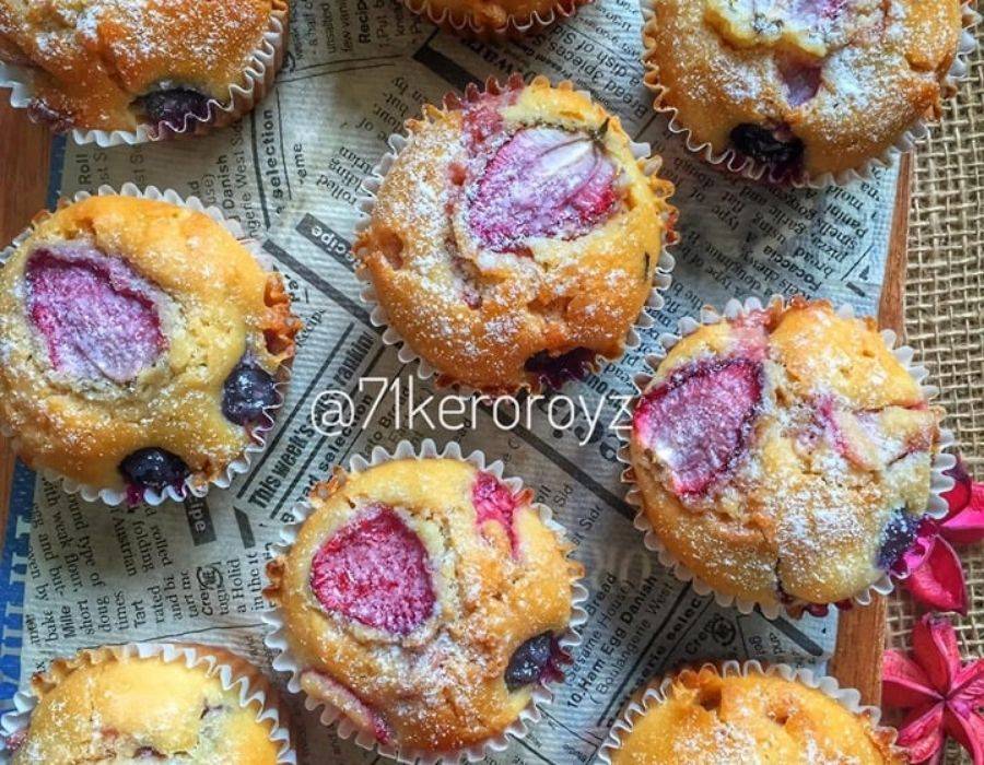 Muffin berries Coklat Cip Putih, Pasti Jadi Kesukaan Famili