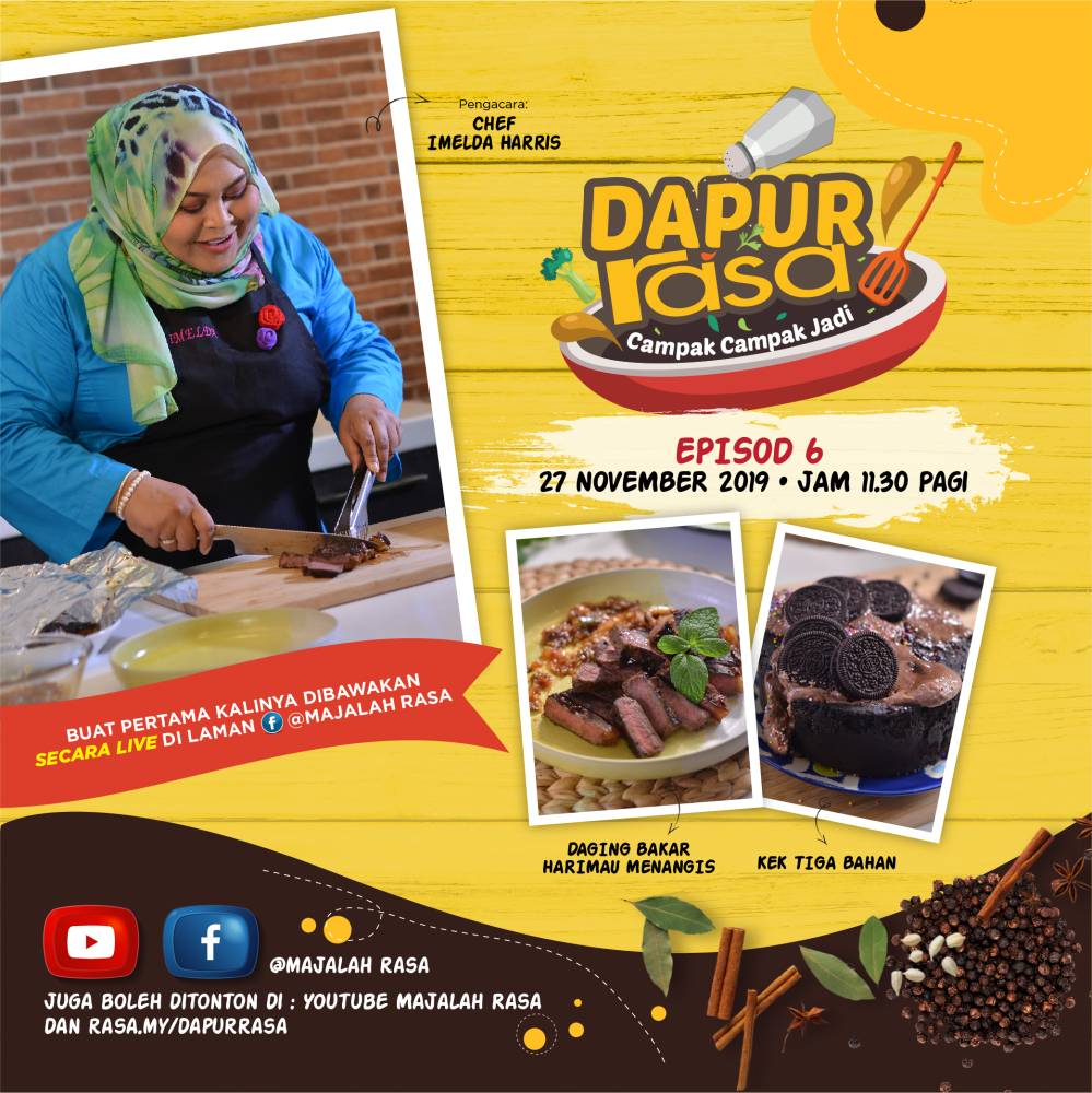 Chef Imelda Kongsi Resipi Daging Bakar Harimau Menangis &#038; Kek 3 Bahan Paling Mudah &#038; Sedap.