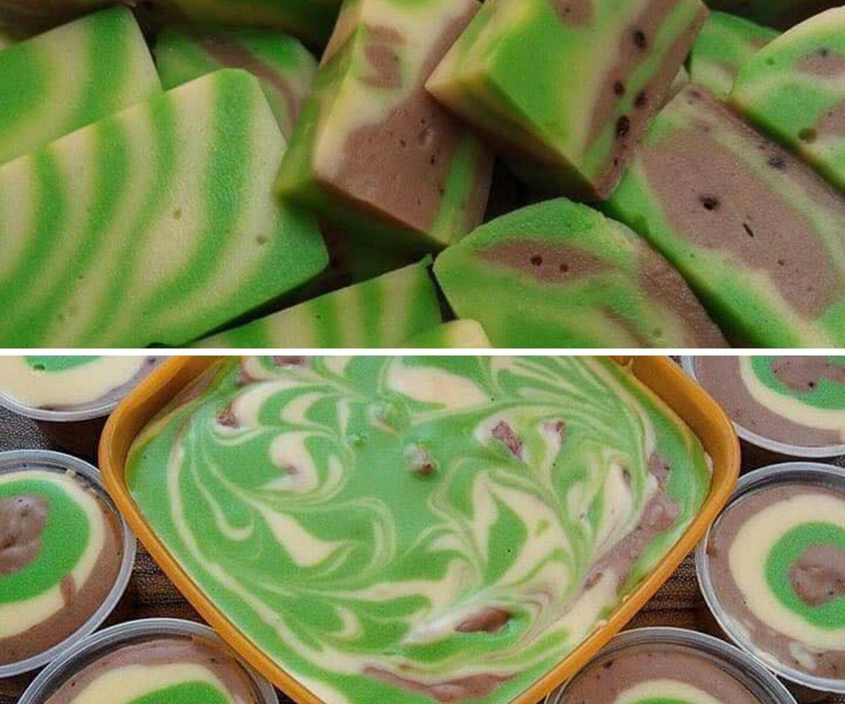 Puding Roti Marble, Sejuk Dingin, Nikmat Dimakan