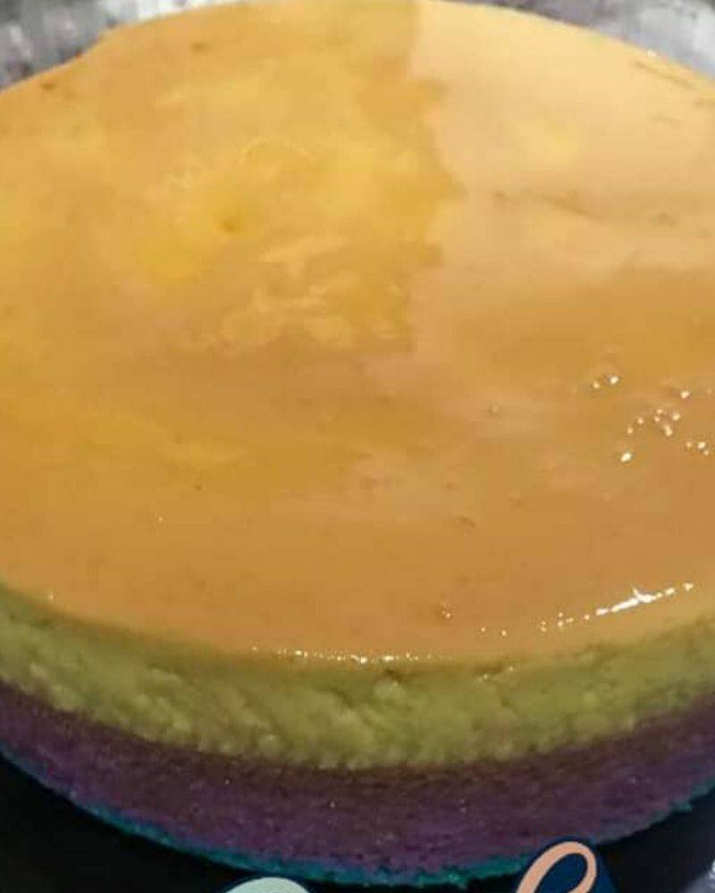 Kek Puding Karamel Pelangi. Secantik Rupa Sedap Lagi Rasanya.