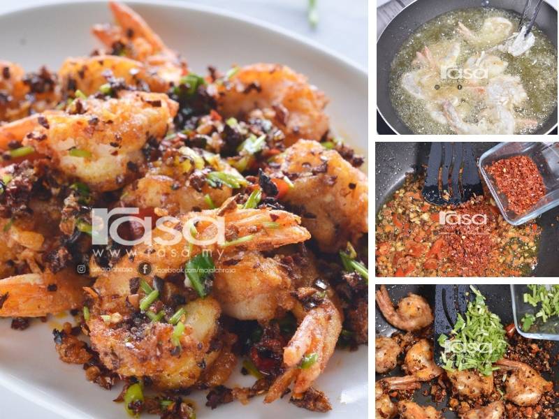 Udang Goreng Cili Daun Ketumbur Ni Sungguh Sedap & Garing.