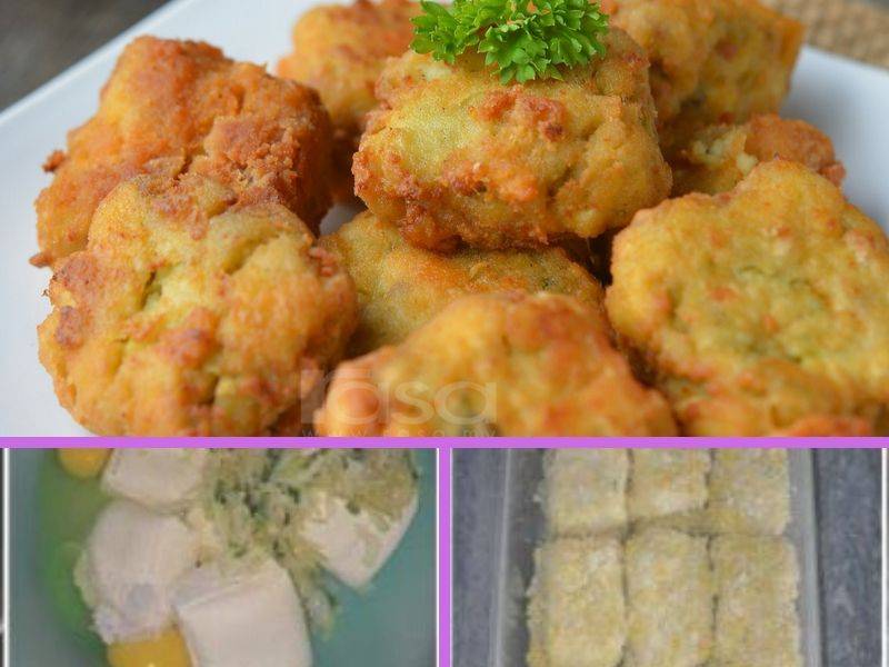 Nugget Tauhu Ayam Yang Sedap & Rangup, Dengan Sos Lemon