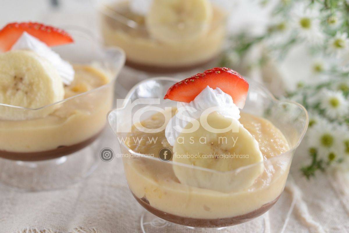 Puding Pisang Coklat Mudah Buat