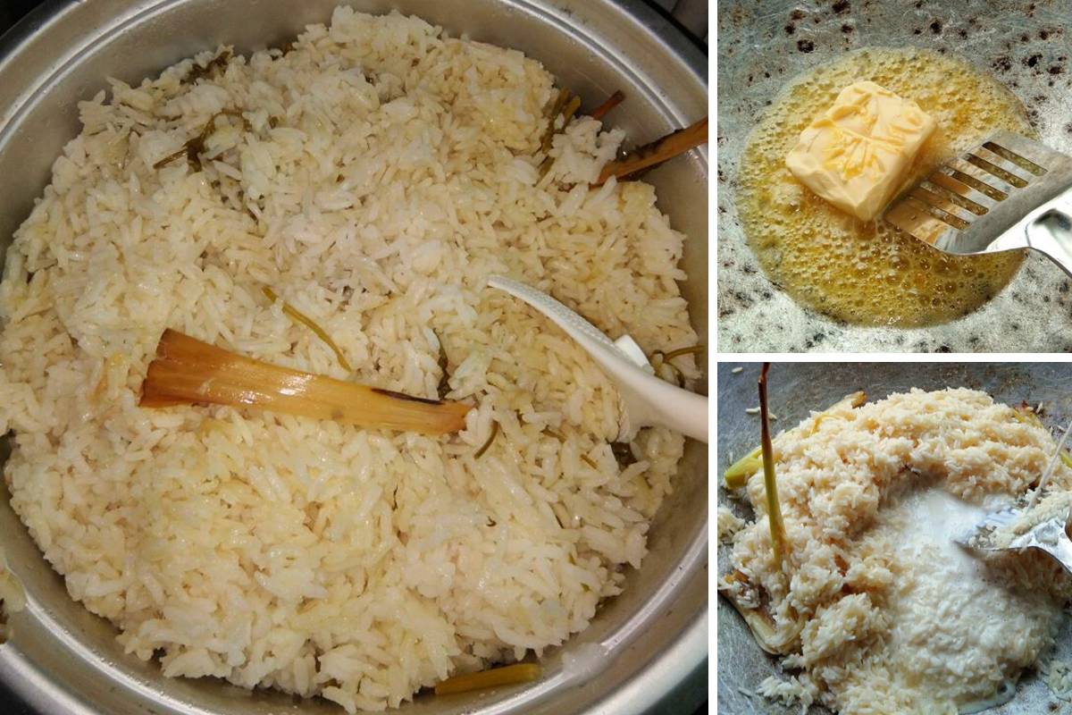 Resipi Nasi Butter Sedap, Lembut & Wangi Hanya Guna Beras Biasa.