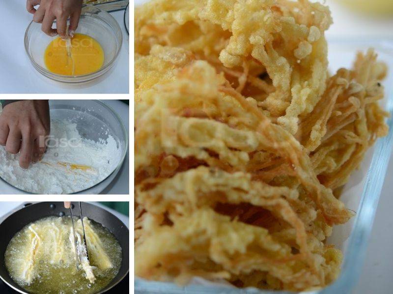 Buat Sendiri Cendawan Inoki Goreng Celup Tepung, Makan Puas &#038; Jimat.