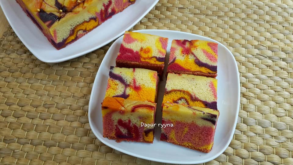 Kek Marble Jelita. Kek Sedap & Gebu Boleh Masak 3 Cara.