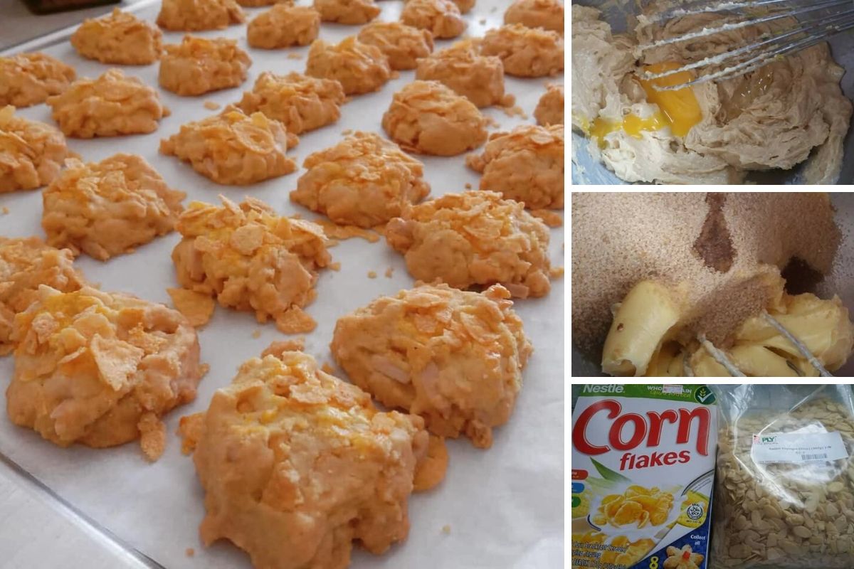 Jom Ajak Anak Buat Biskut Cornflakes Almond Crunchy .