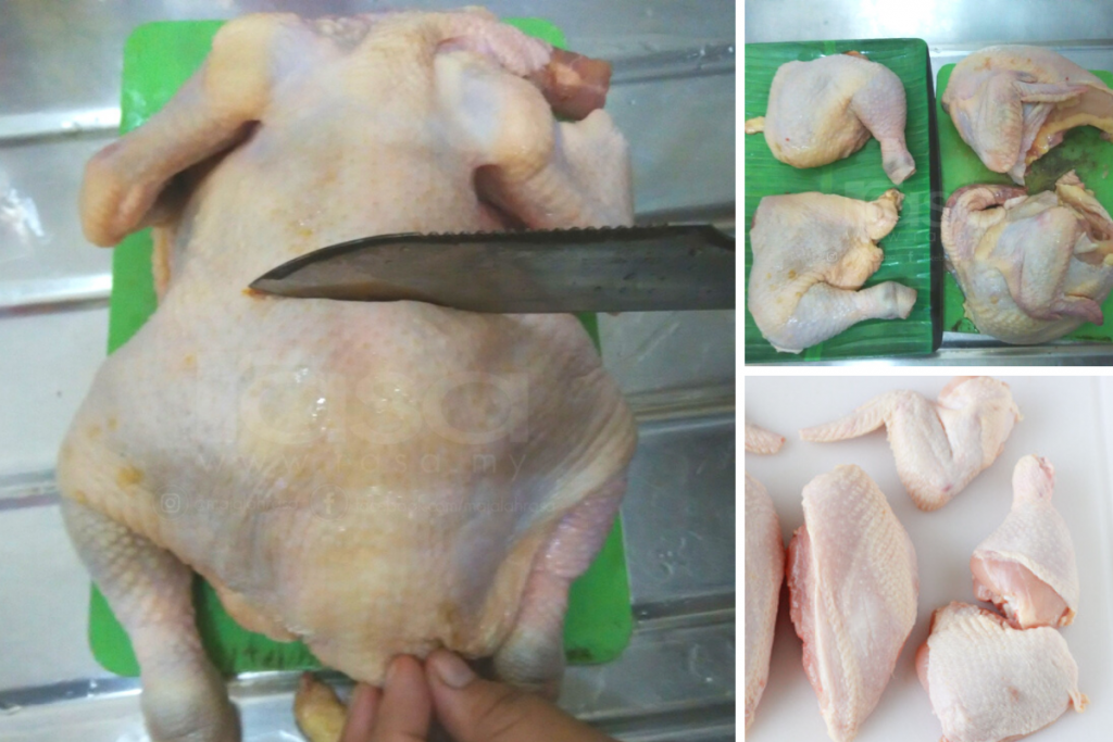 Cara Mudah Potong Seekor Ayam Segar Kepada Bahagian Bahagian Kecil Cara Mudah Potong Seekor Ayam Segar Kepada Bahagian Bahagian Kecil