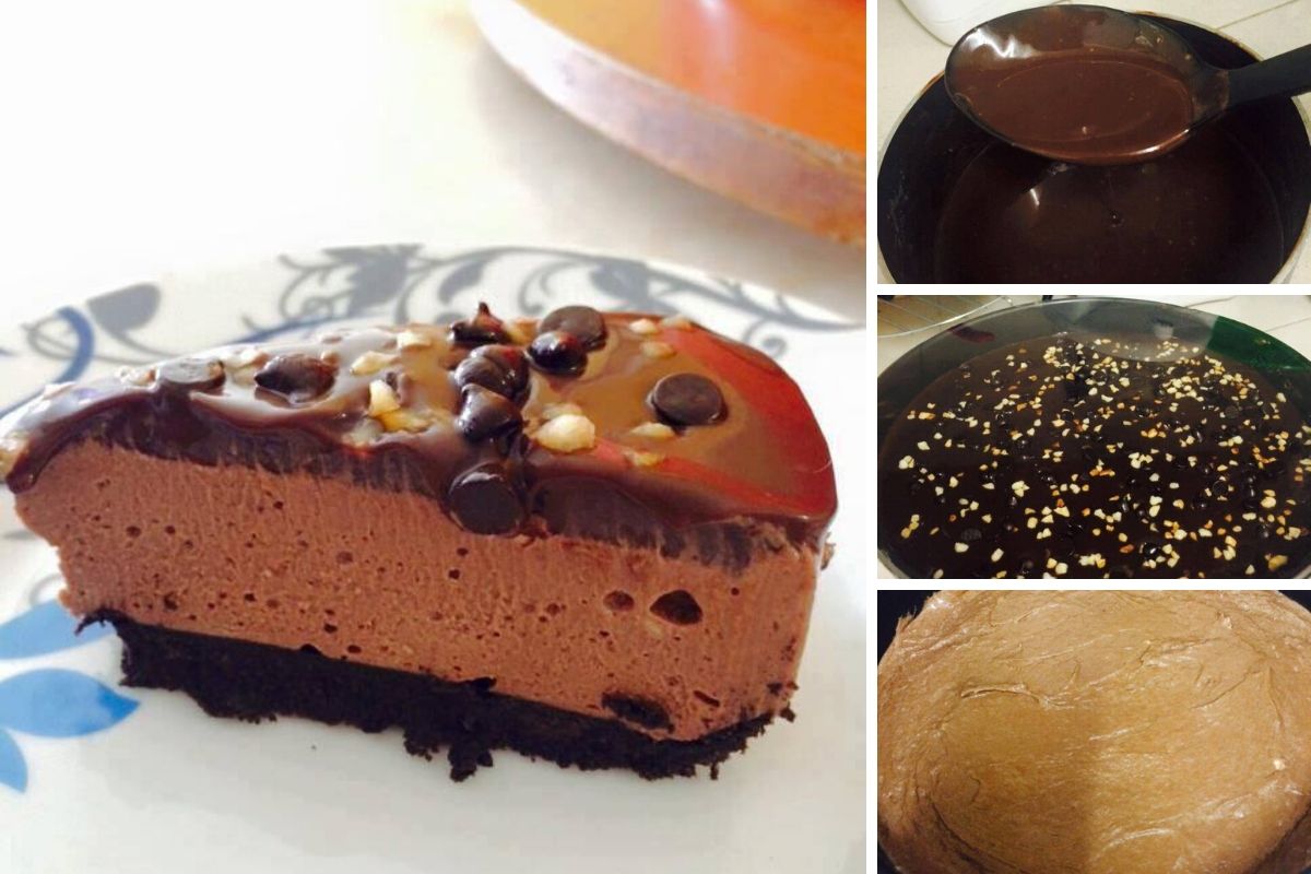 Nutella Cheesecake Dengan Choc Ganache, Chill Aje Tak Payah Oven.