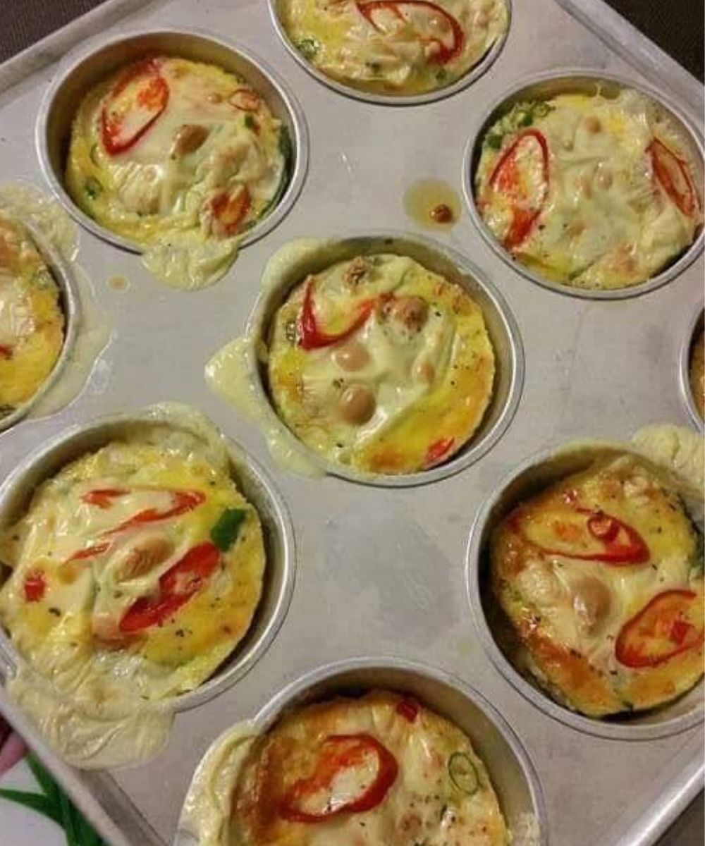 Muffin Telur Berkeju Dengan Inti Ayam, Ramuan Agak-agak Aje.