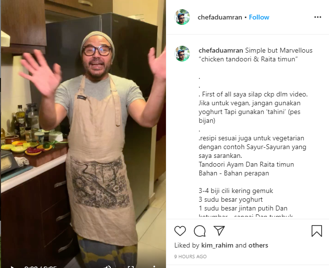 Chef Adu Kongsi Resipi Simple But Marvelous Dalam Gaya Santai Tarik Ramai Follower Di Instagram