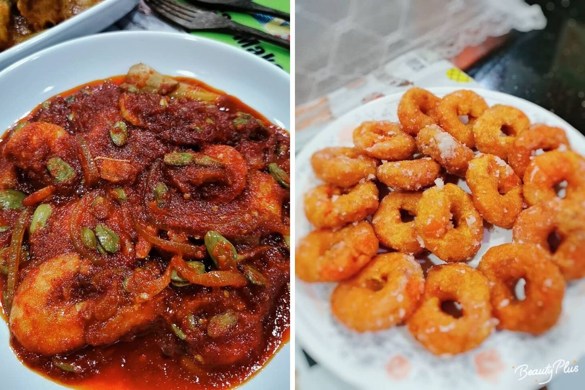 Sambal Tumis Udang Petai Dan Kuih Keria ,Menu Kombo Untuk Berbuka