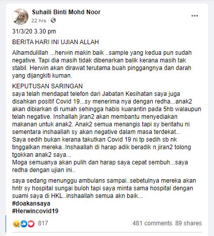 Covid-19: Fikir Positif, Terus Berdoa & Jangan Putus Berharap – Chef Suhaili