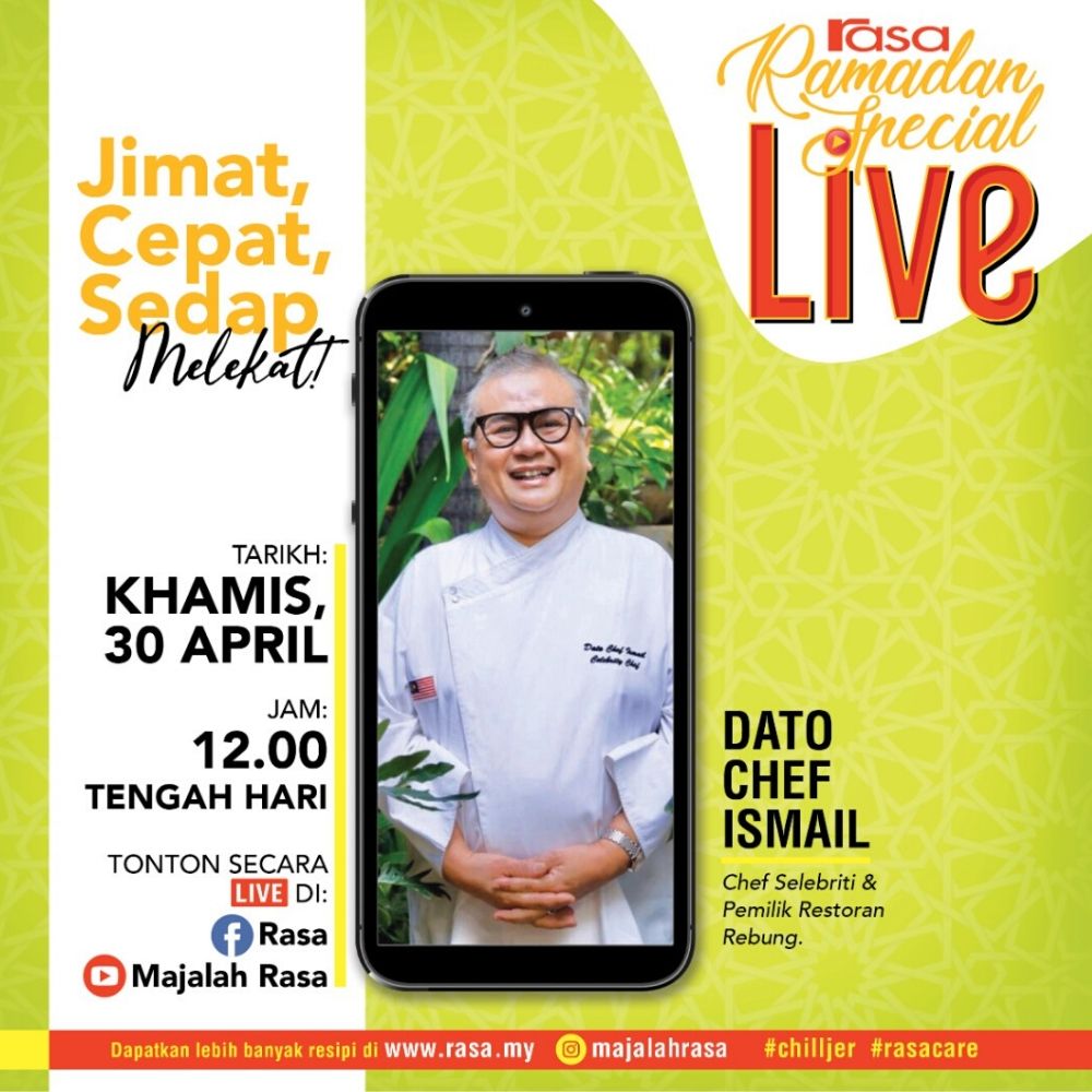 Rasa Live Ramadan Tunjuk Cara Masak Rendang Daging Rembau,  Ayam Ungkep &  Udang Galah  Mentega Telur Masin