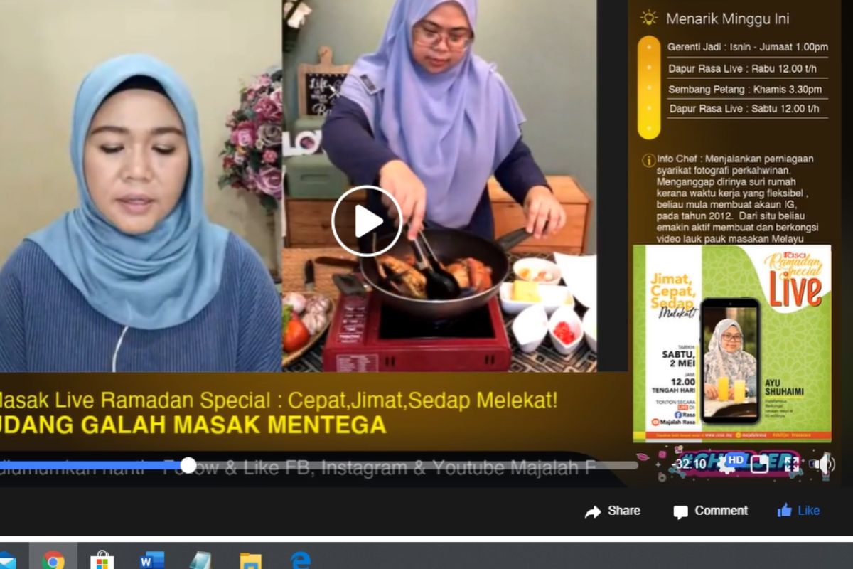 Rasa Live Ramadan Tunjuk Cara Masak Rendang Daging Rembau,  Ayam Ungkep &  Udang Galah  Mentega Telur Masin