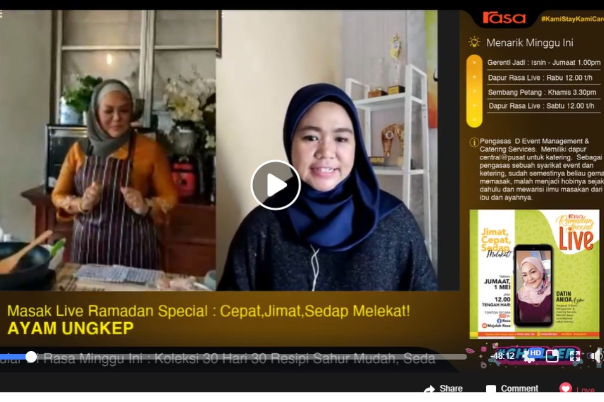 Rasa Live Ramadan Tunjuk Cara Masak Rendang Daging Rembau,  Ayam Ungkep &  Udang Galah  Mentega Telur Masin
