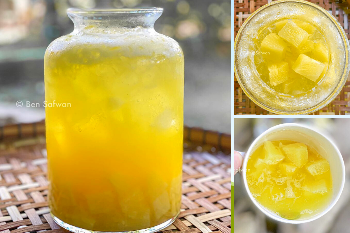 Cara Buat Air Nanas Soda Sedap Hanya Guna 3 Bahan