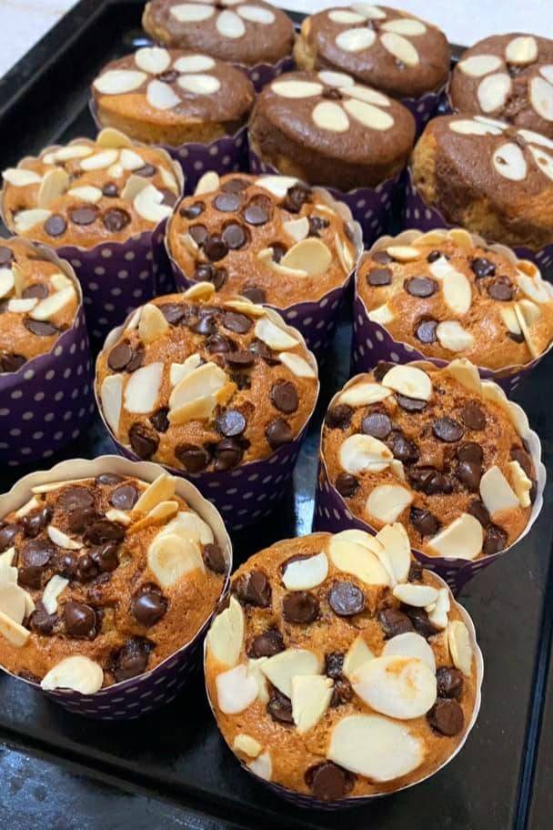 Muffin Pisang Chocolate Chip, Sedap & Menyelerakan
