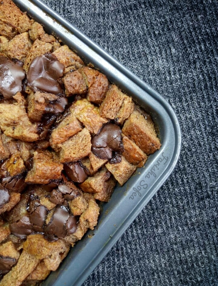 Puding Roti Coklat Yang Sangat Sedap, Sukat Guna Cawan Jer