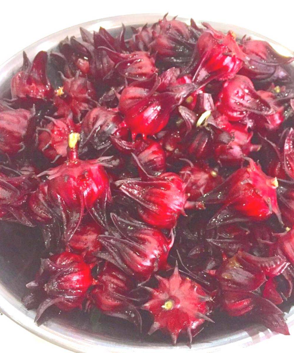 Kek Ogura Roselle Tanpa Pewarna Tiruan, Merah Asli Dari Roselle