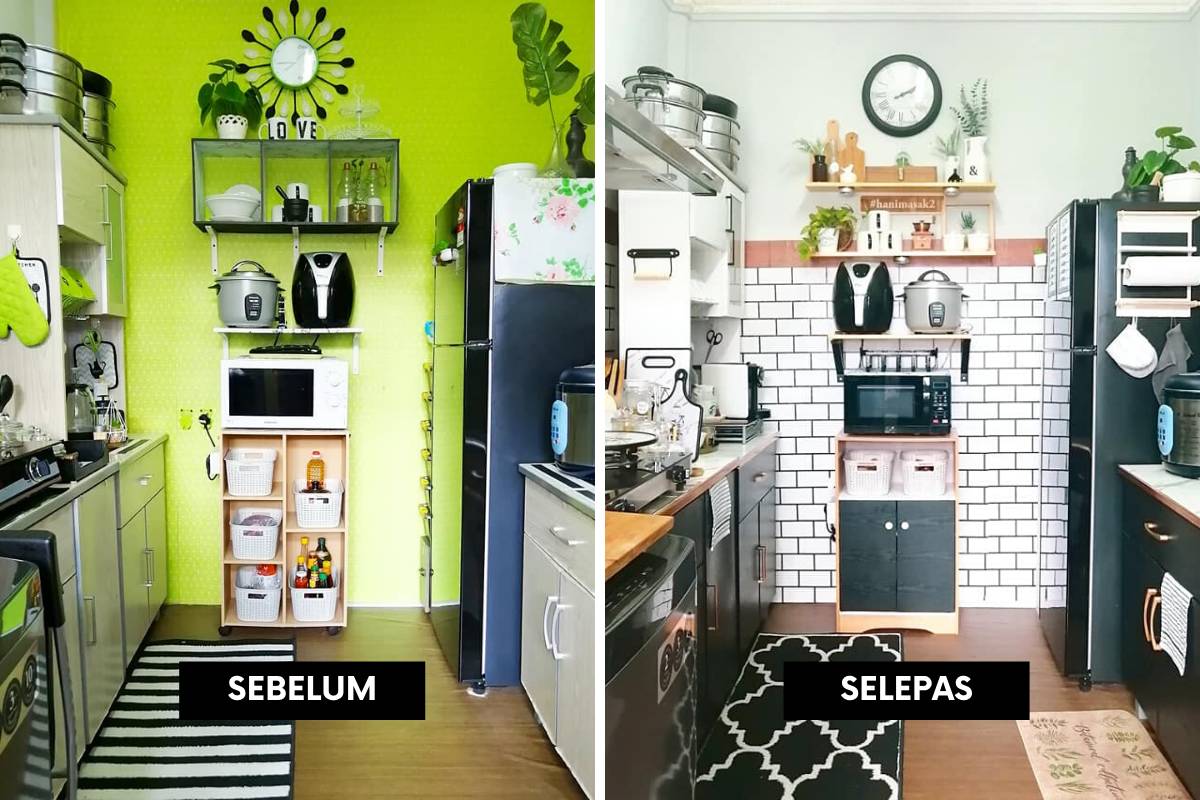 Hanya Guna Wallpaper, Dapur Wanita Ini Terus Berubah Jadi Cantik