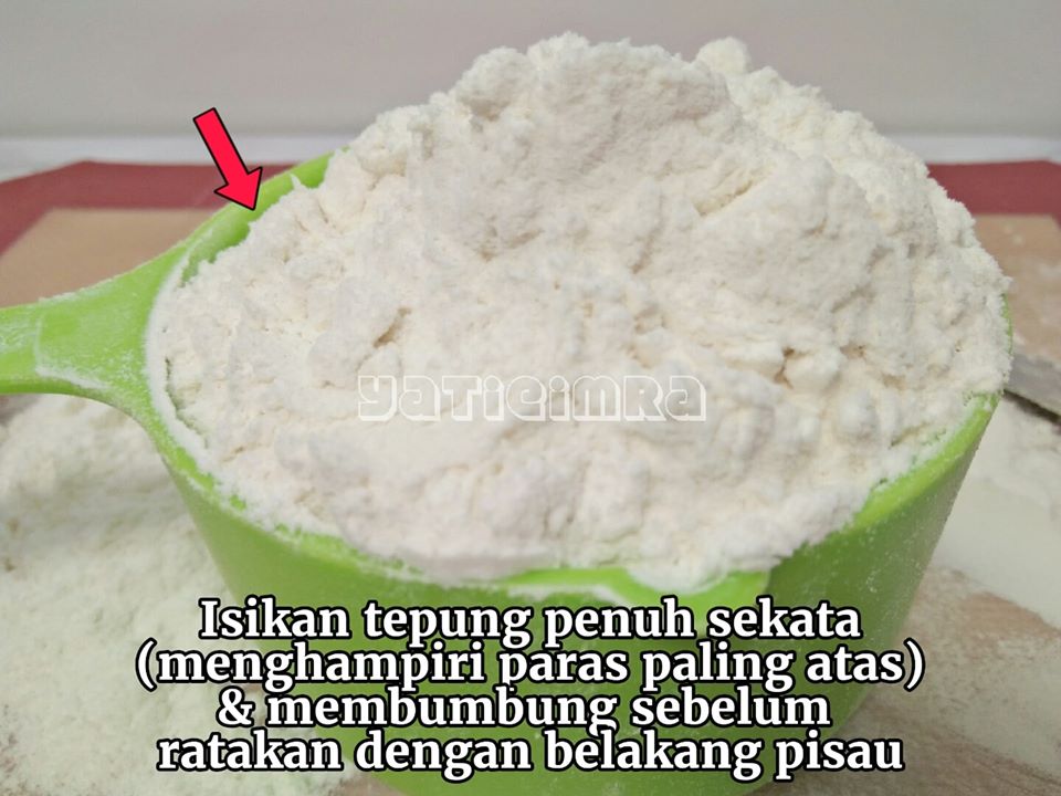 Teknik Asas Sukat Tepung Guna Cawan Supaya Adunan Kek, Biskut Tak Lembik & Tak Keras