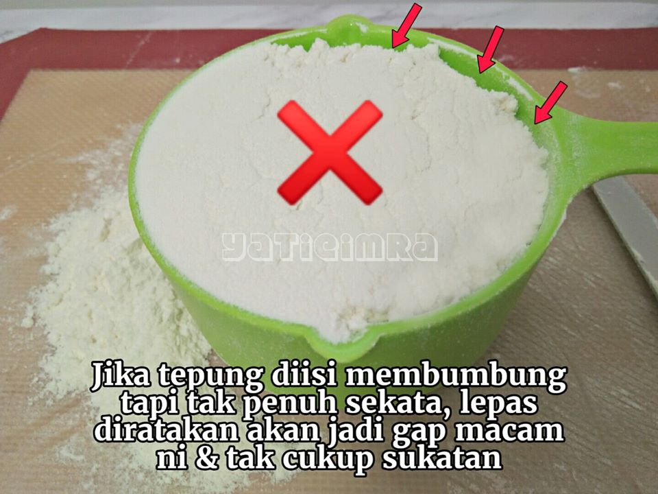 Teknik Asas Sukat Tepung Guna Cawan Supaya Adunan Kek, Biskut Tak Lembik & Tak Keras