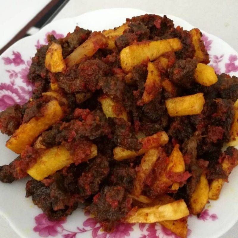 Resipi Daging Goreng Kentang 5 Bahan. 15 Minit Dah Siap Masak.